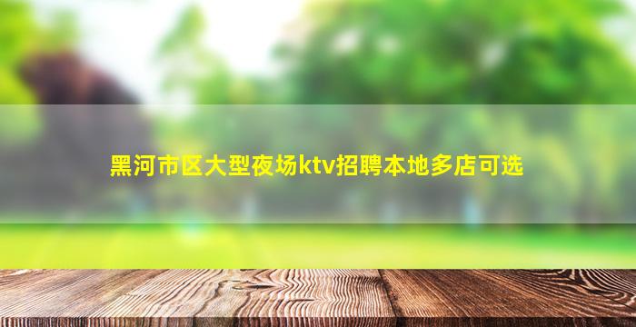 黑河市区大型夜场ktv招聘本地多店可选